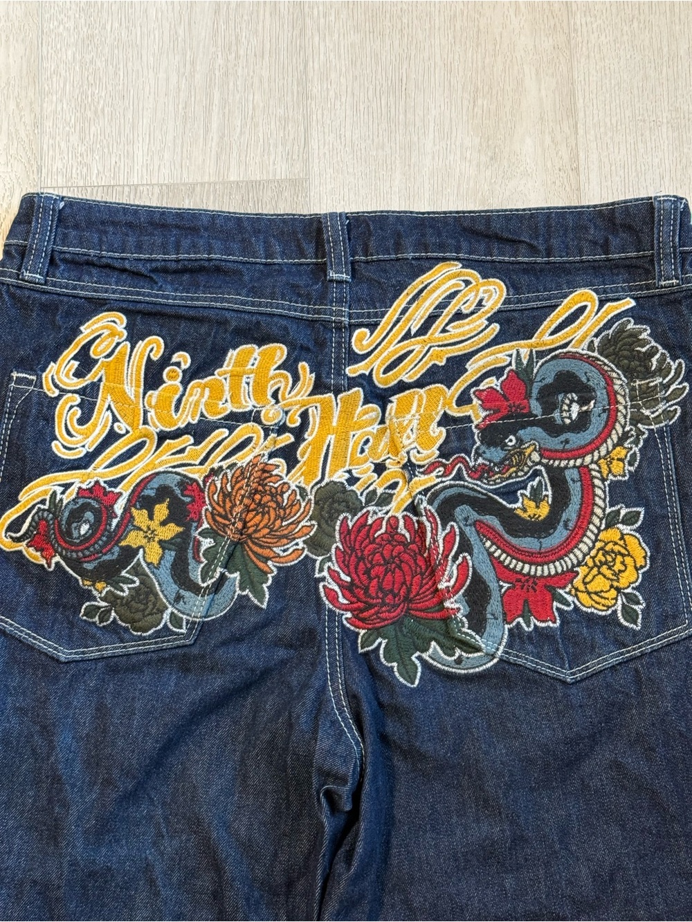 Ninth Hall Ambush Dragon Embroidered Boxy Pants - Picture 2 of 6
